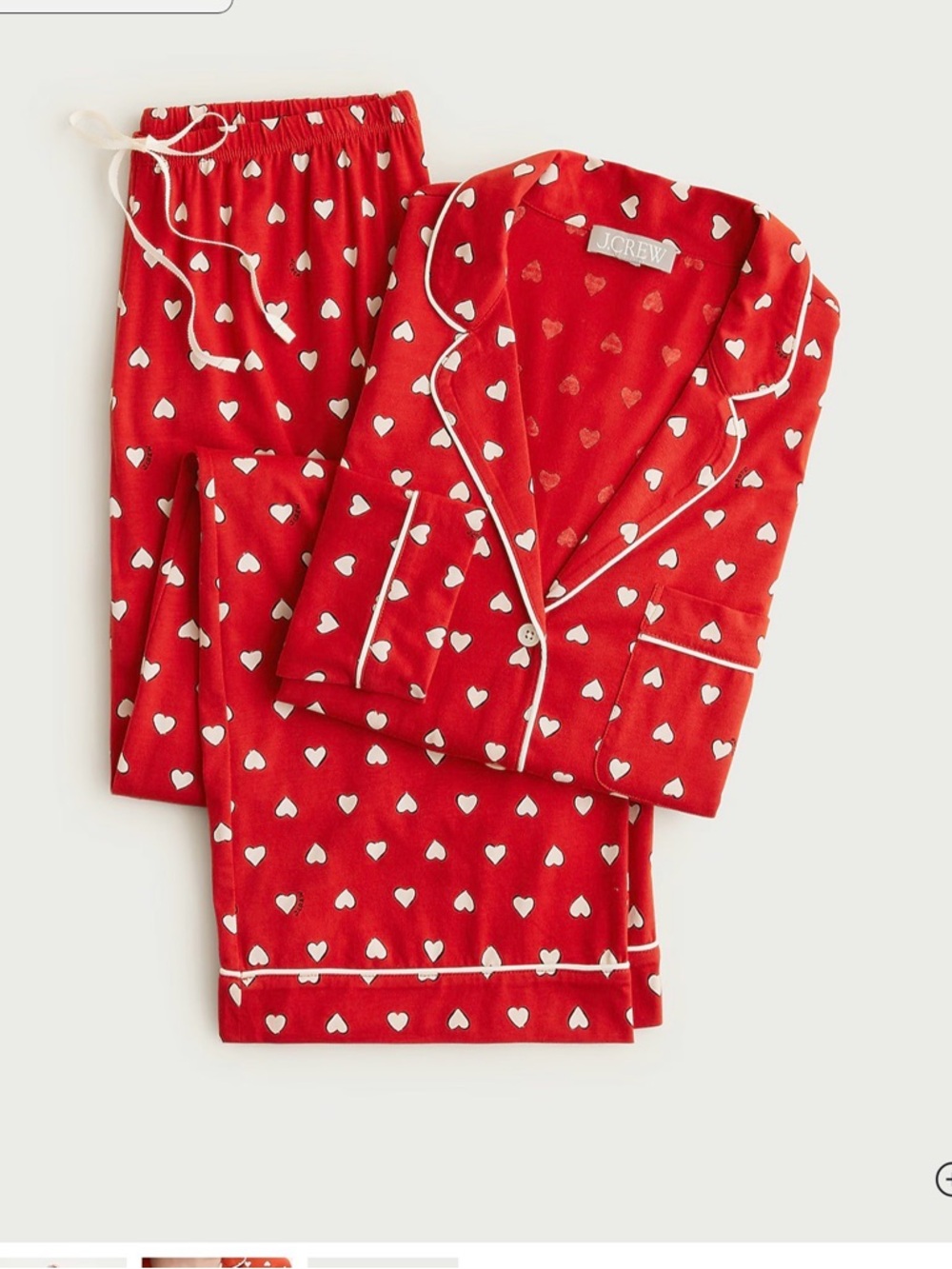 New Jcrew Dreamy cotton-blend pajama pant set in heart print size M